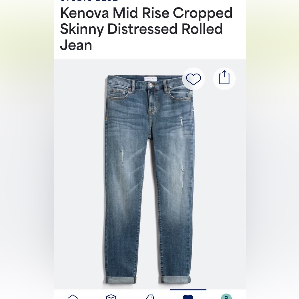 Studio Blue Kenova mid rise Distressed Skinny Jeans 30
